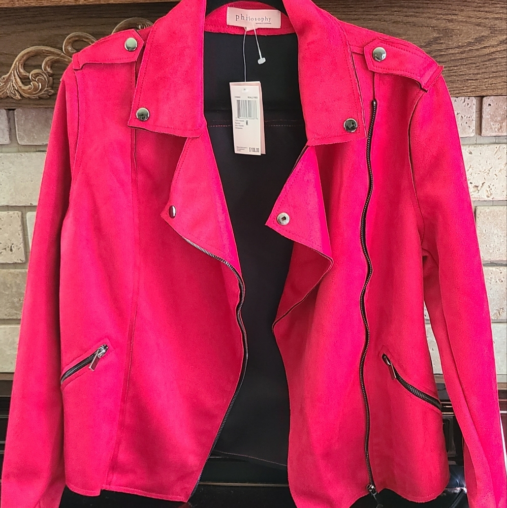 Philosophy red moto jacket sz. M